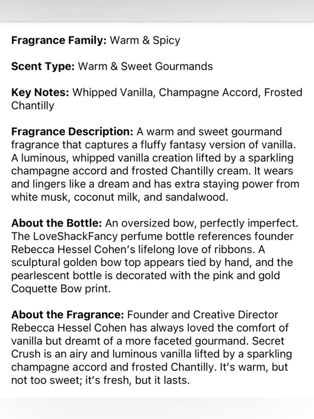 LoveShackFancy Secret Crush Travel Spray - White & Gold - Picture 4 of 4